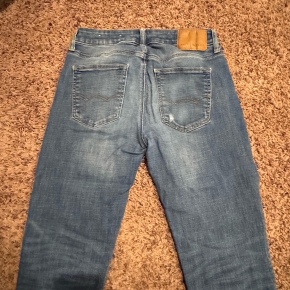 American Eagle Outfitters Men's Ripped Blue Skinny Jeans 30X34 - Picture 6 of 7